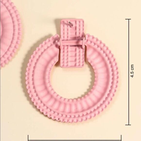 Pastel Pink Statement Earrings - Picture 4 of 4